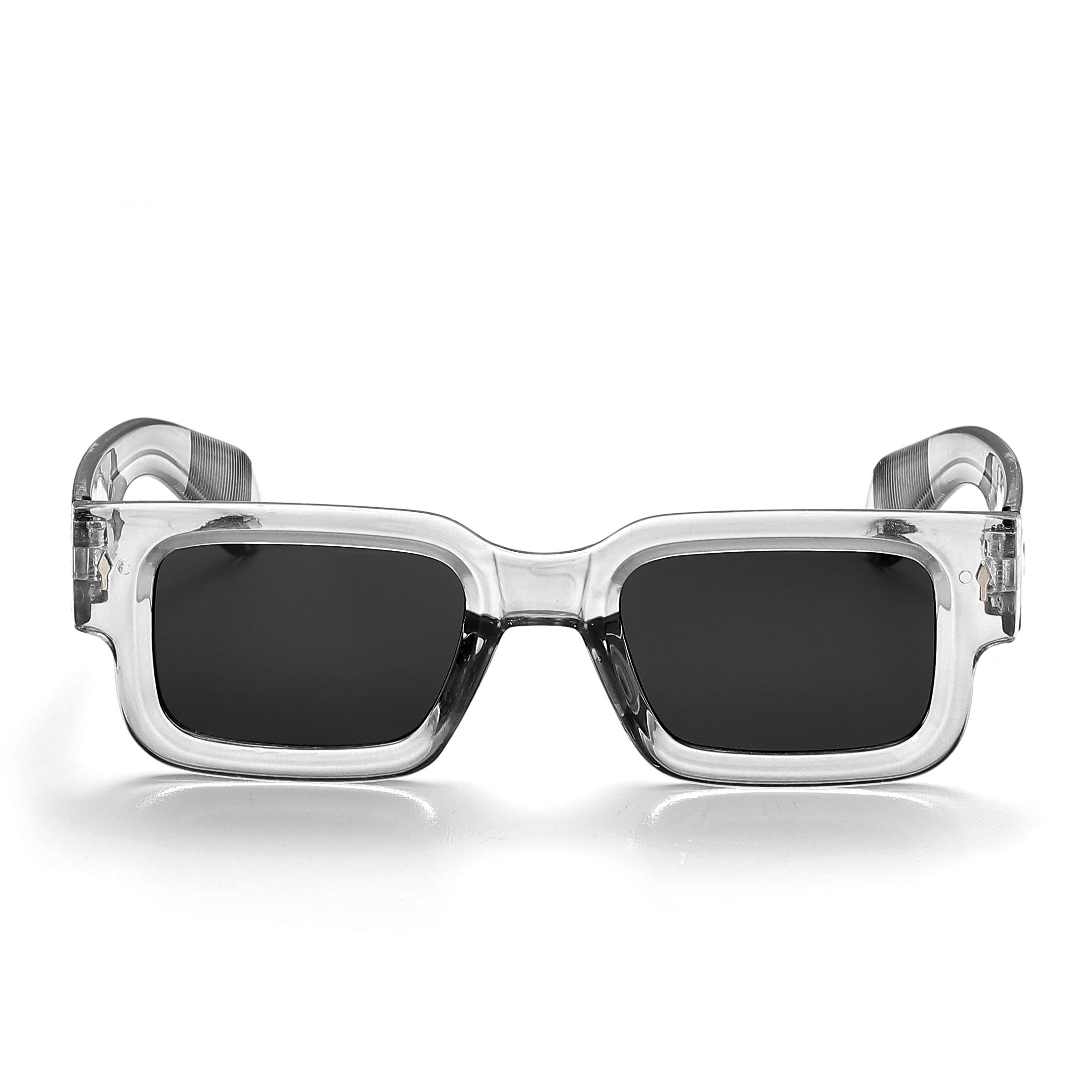 2-Pack Y2K Stylish Retro Square Sunglasses – Black & Transparent Frames, UV400 Protection, Ideal for Summer Beach Trips, Travel & Streetwear Unisex Polarized