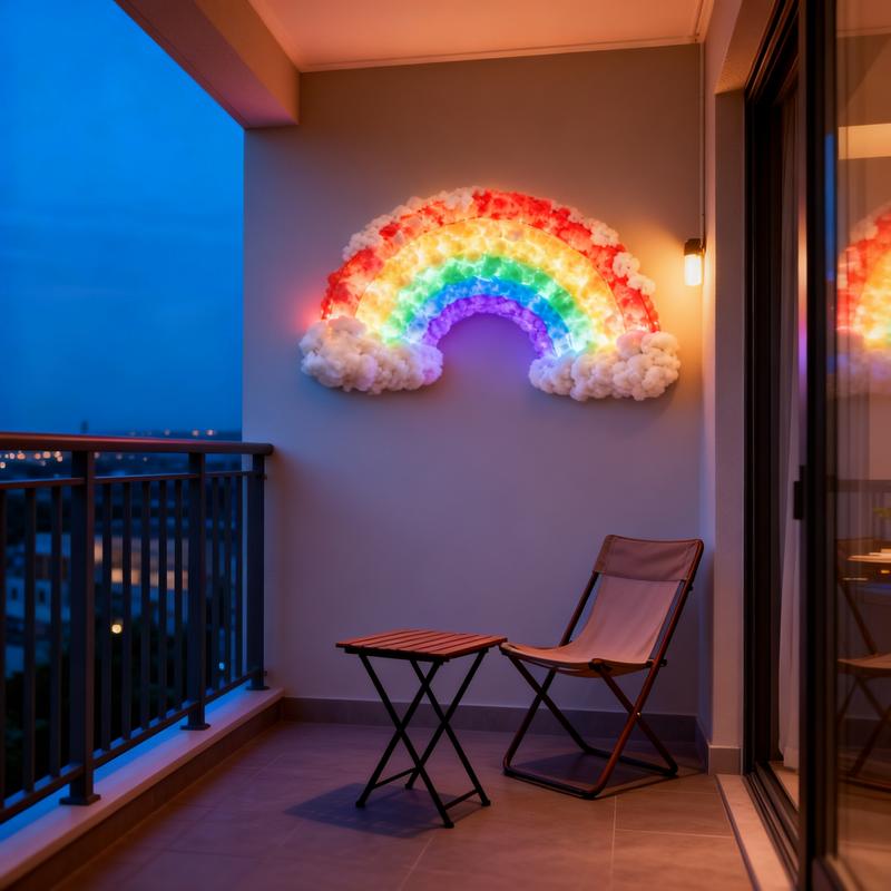 Rainbow Cloud Wall Light, Fluffy 3D Corner Decoration, Soft Gloss, Perfect for Bedroom Aesthetics, Environmental Room Lighting, Decorative Light Decor