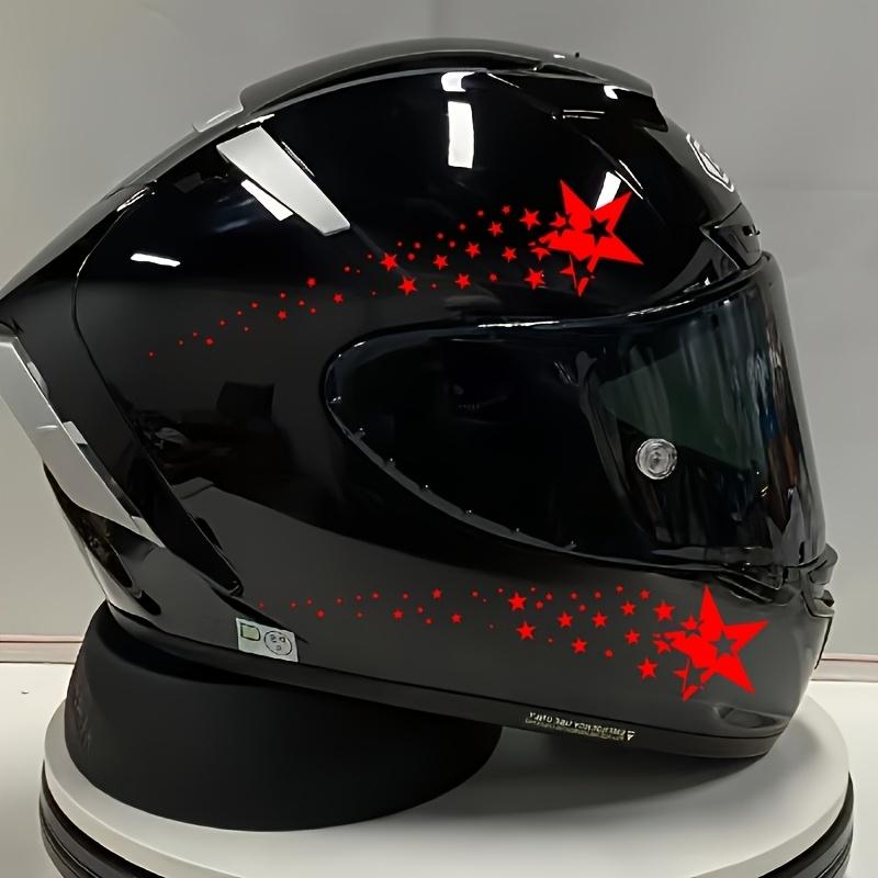 2D Motorcycle Helmet Sticker, 4 Star Pattern, Waterproof Durable Racing Style, for Helmets, Fuel Tank, Engine Cover, Multiple Colors Available