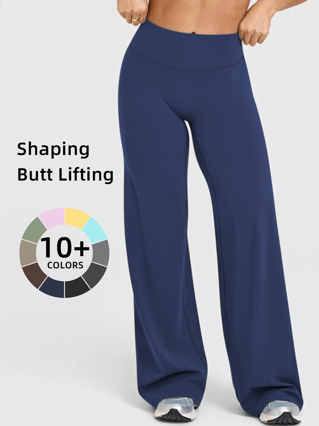 Women's High Waisted Elastic Wide Leg Pants, Loose Straight Fit, Perfect for Yoga and Pilates, Comfortable Daily Wear
