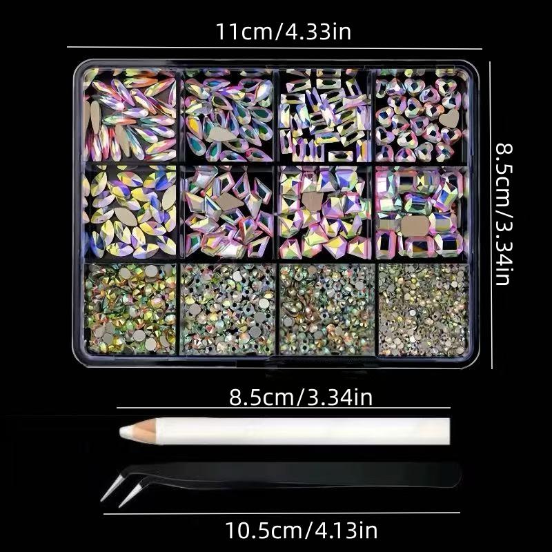 12pcs Shiny Glass Rhinestones for Nail Art, Round Flat Back Drills, Wedding Party Craft Decoration, Bling Rhinestone Decoration, High-Quality Crystal Decorations