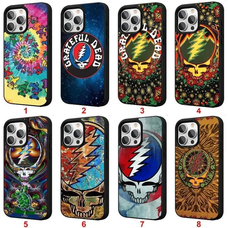 Grateful Dead Band Smartphone Casing - Compatible with iPhone 11-17 Pro Max/Plus Series, Handheld Cellphone Devices, Samsung Galaxy S23-S25 Series