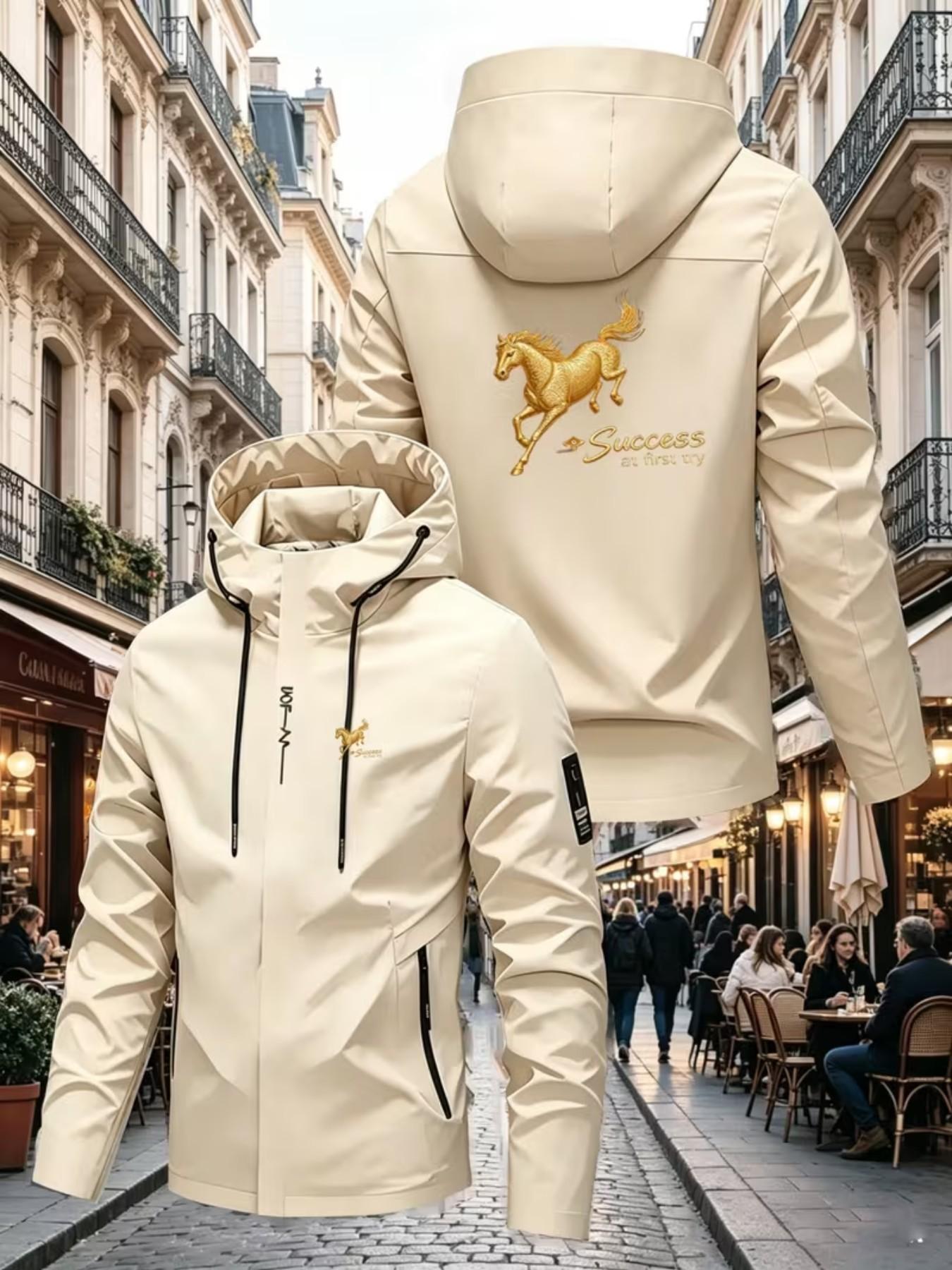 Outdoor Essential Windproof Waterproof Hardshell Jacket, High Stretch Breathable, All Seasons, Casual Style, Perfect for Hiking, School, Work