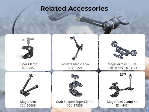 SmallRig Clamp w/ 1/4" and 3/8" Thread Holes, 9.8 Inches Adjustable Friction Power Articulating Magic Arm with Phone Holder for iphone17 Pro/MAX,Action Cameras, Smartphones, LCD Monitor/LED Lights - 5326 SmallRig Clamp w/ 1/4" and 3/8" Thread Holes, 9.8 Inches Adjustable Friction Power Articulating Magic Arm with Phone Holder for iphone17 Pro/MAX,Action Cameras, Smartphones, LCD Monitor/LED Lights - 5326