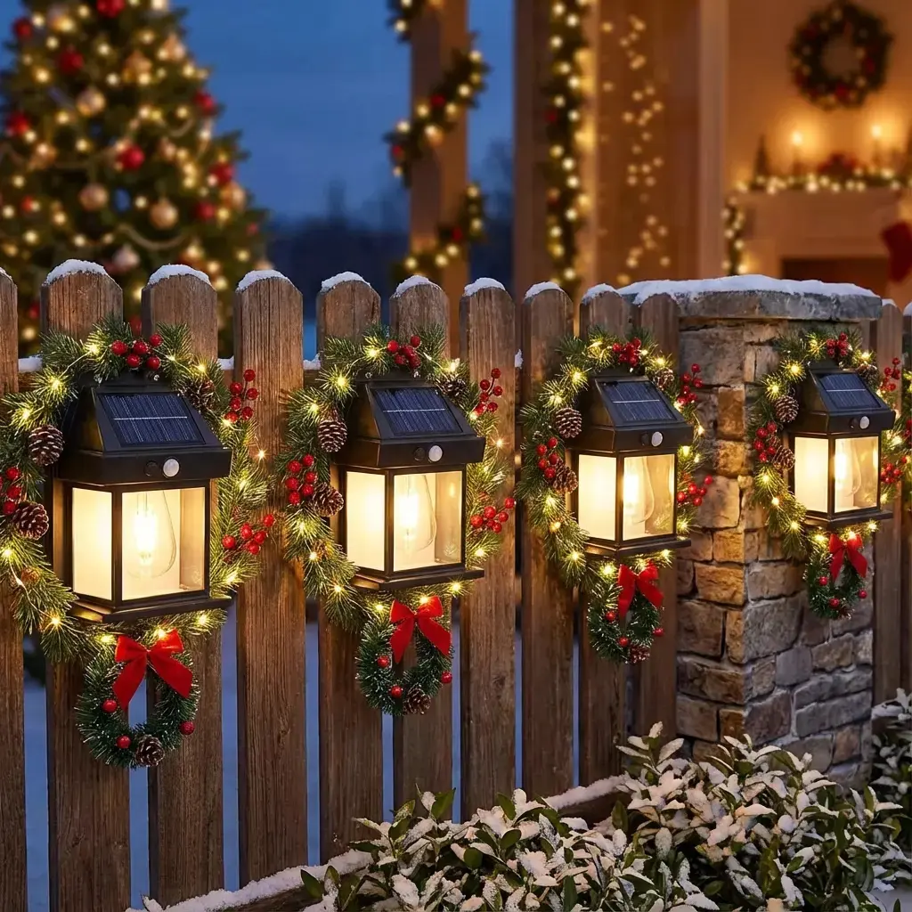 Cordless LED Warm Light Solar Outdoor Lights - Waterproof Wall Lanterns, 3-Mode Wall Sconces Nightlight for House, Garden, Garage