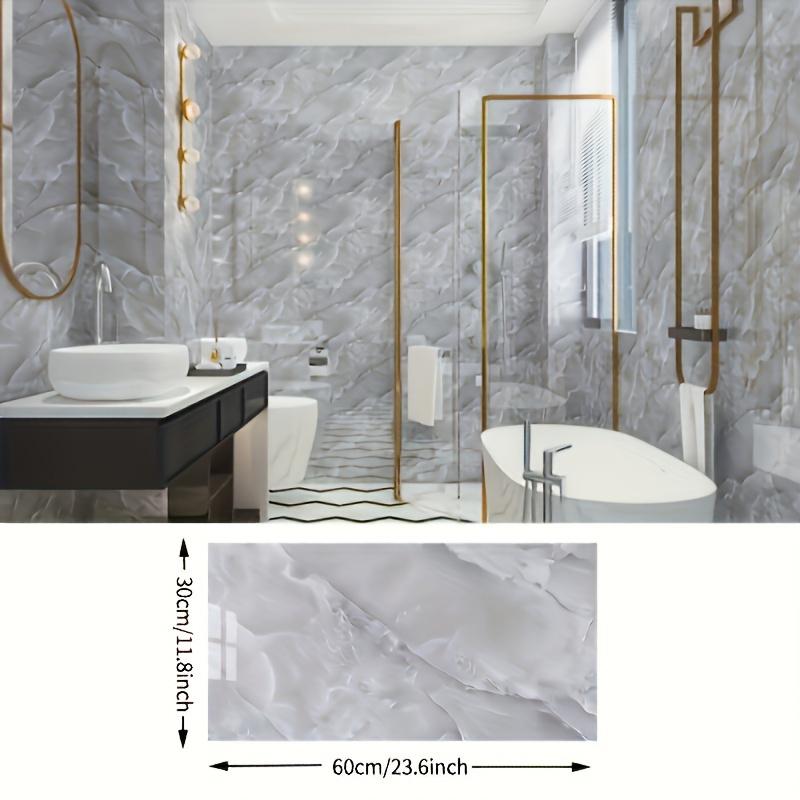 20/40Pcs Large White Marble Tile Wall Stickers, wallpaper, Easy Peel & Stick, Waterproof Self-Adhesive Panels for Kitchen, Living Room, Bathroom, Corridor, Home and Dormitory - 23.62*11.8 inch Smooth Decor