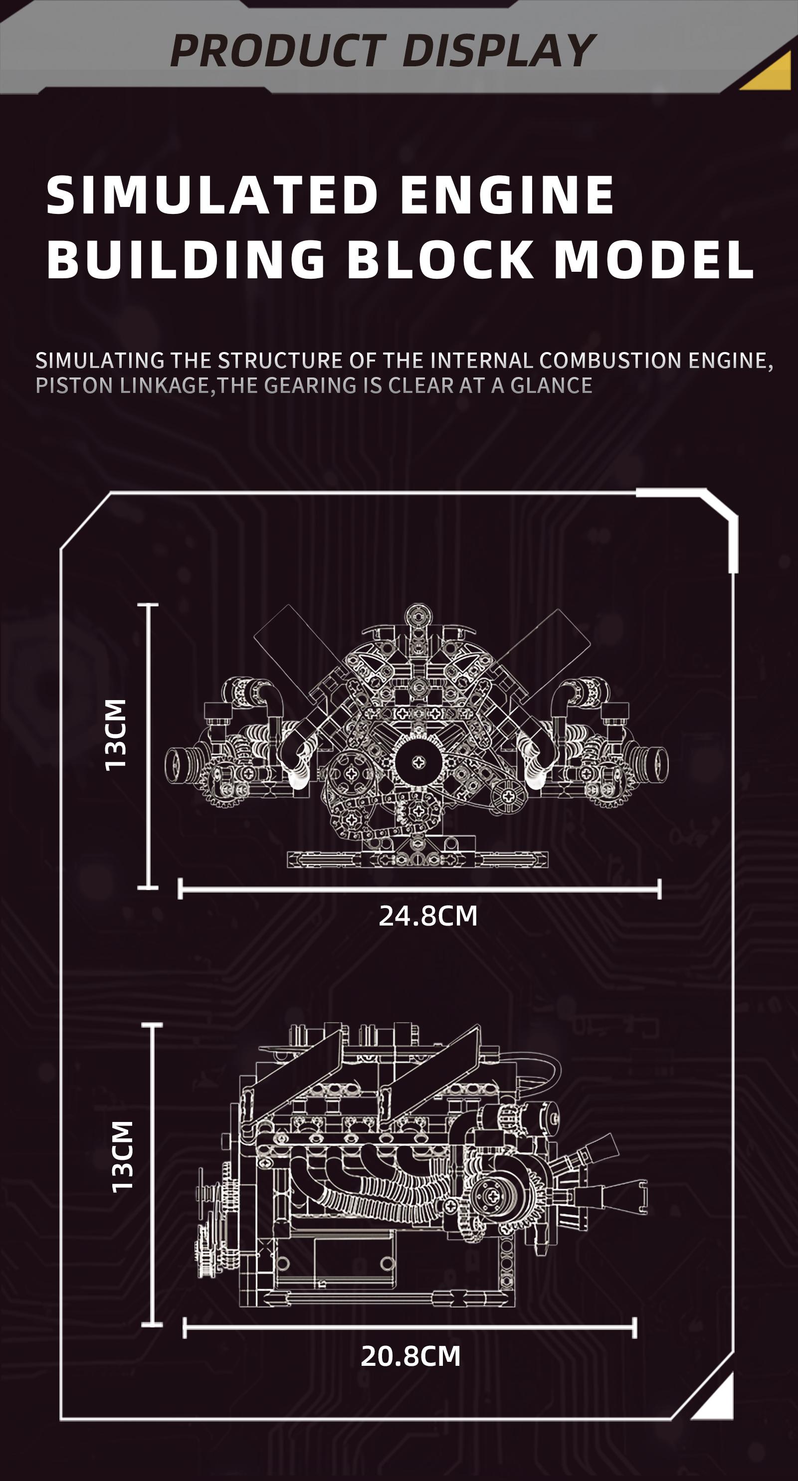 F1 Engine Building Kit, Stem Educational Toy with APP & Remote Control, Visible Gears & LED Lights, Ideal for Adults & Teens, Collectible Home Decor