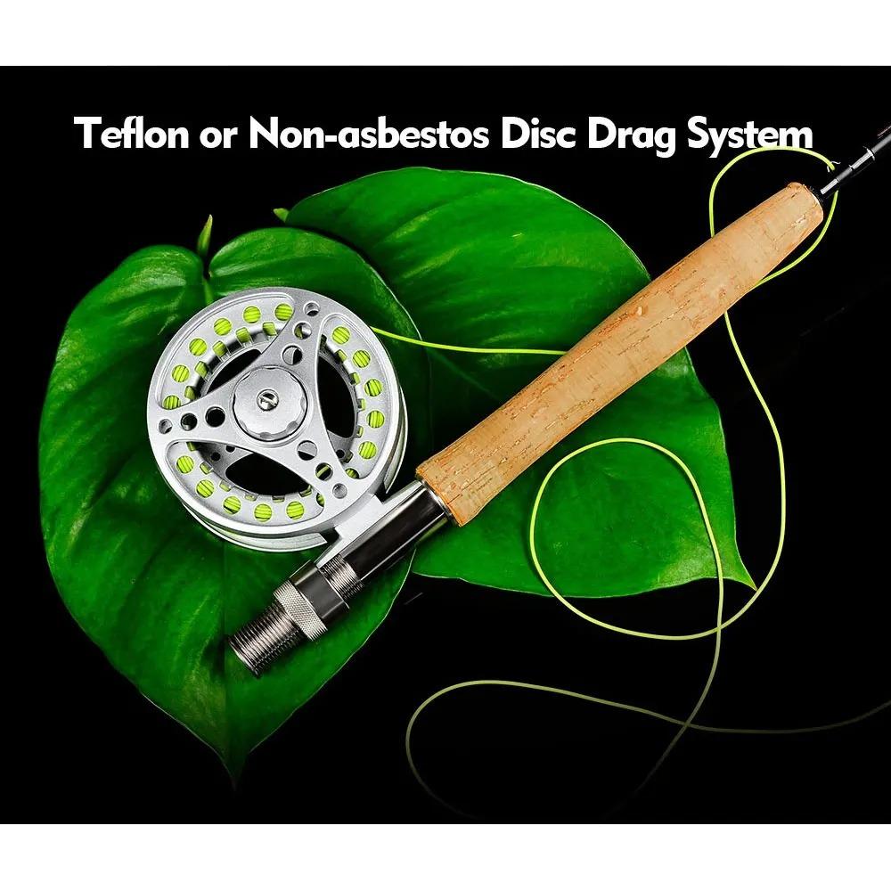 Precision Cnc Machined Fly Fishing Reel: Lightweight Aluminum Casting, Magnetic & Centrifugal Dual Brake System. Saltwater & Freshwater Ready for Ice Fishing and Streams. Two Sizes Available.