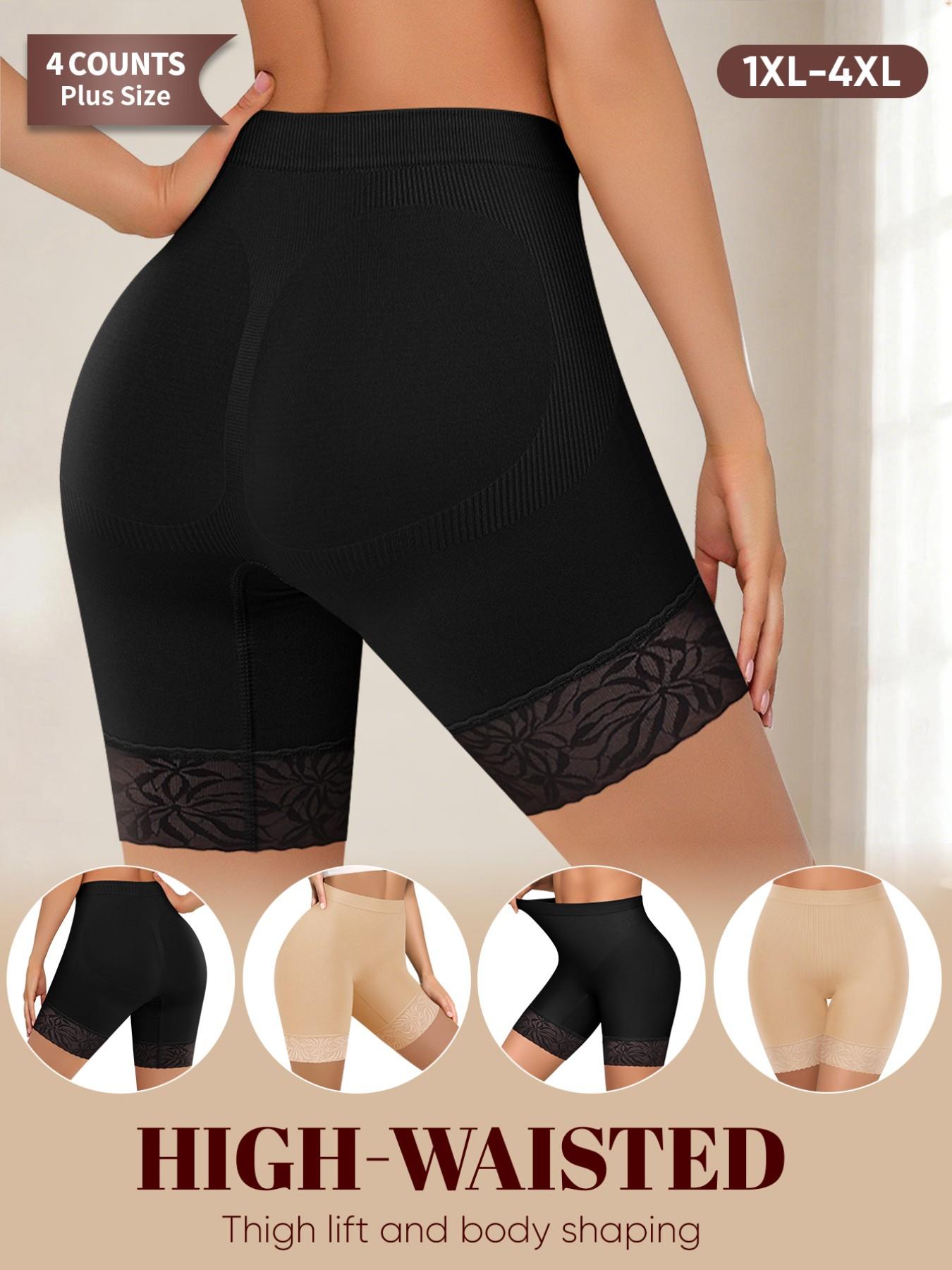 Women's Plus Size High Waist Shapewear Pants, Breathable Soft Lace Trim, 1xl-4xl, Comfortable and Stylish, All Seasons