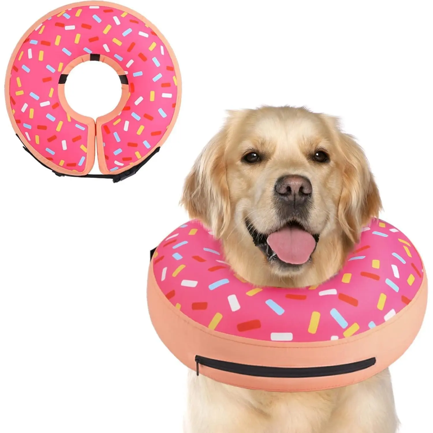 Inflatable Dog Conical Collar Postoperative Recovery Soft Collar for Small Medium Dogs Cats Comfortable Design Easy Wear