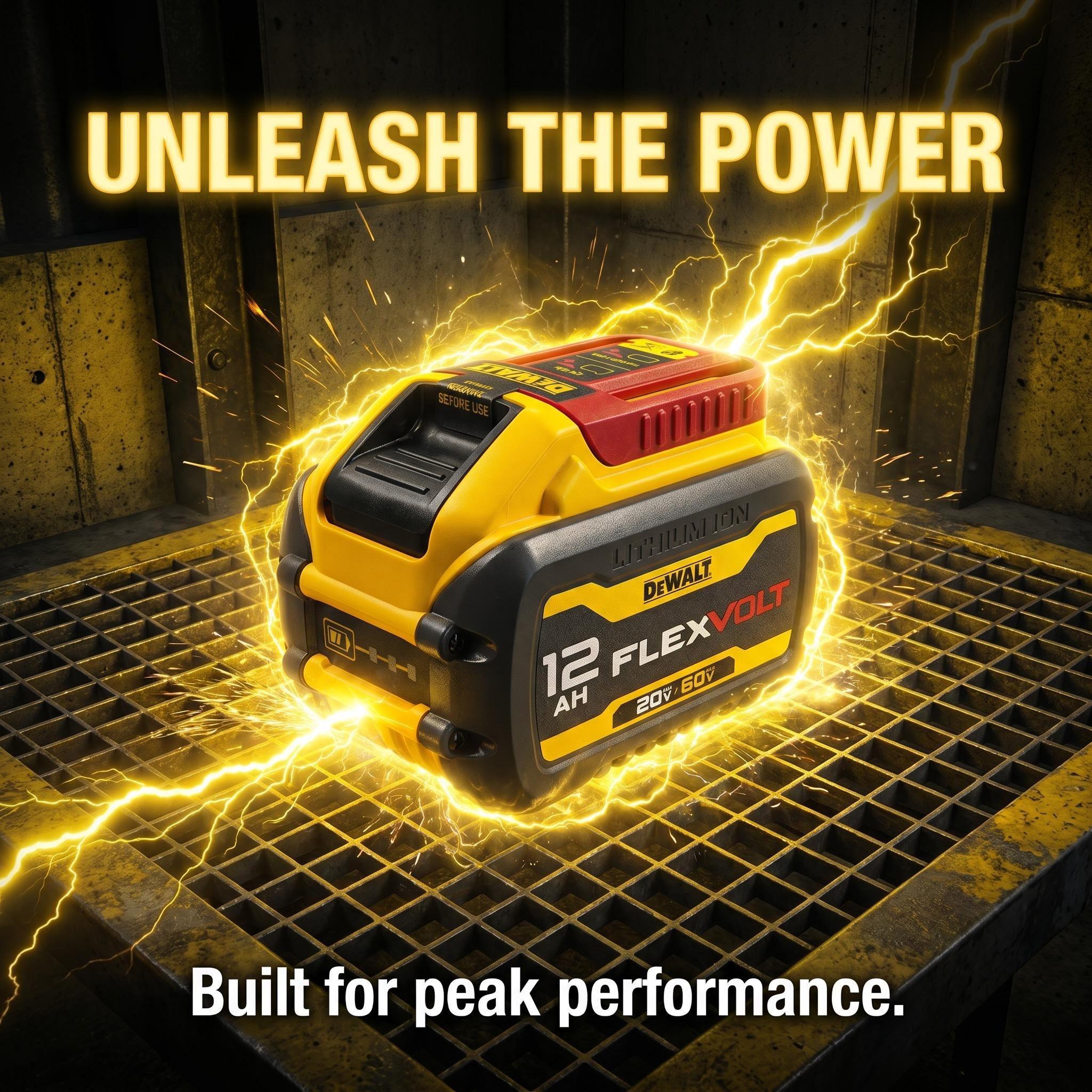 DeWalt DCB612 Heavy Duty 20V/60V FlexVolt 12.0Ah Lithium-Ion Battery with 21700 Cells, Batteries for Cordless Users’ Heavy Duty Work, Power Tool Accessories Replacement Tool