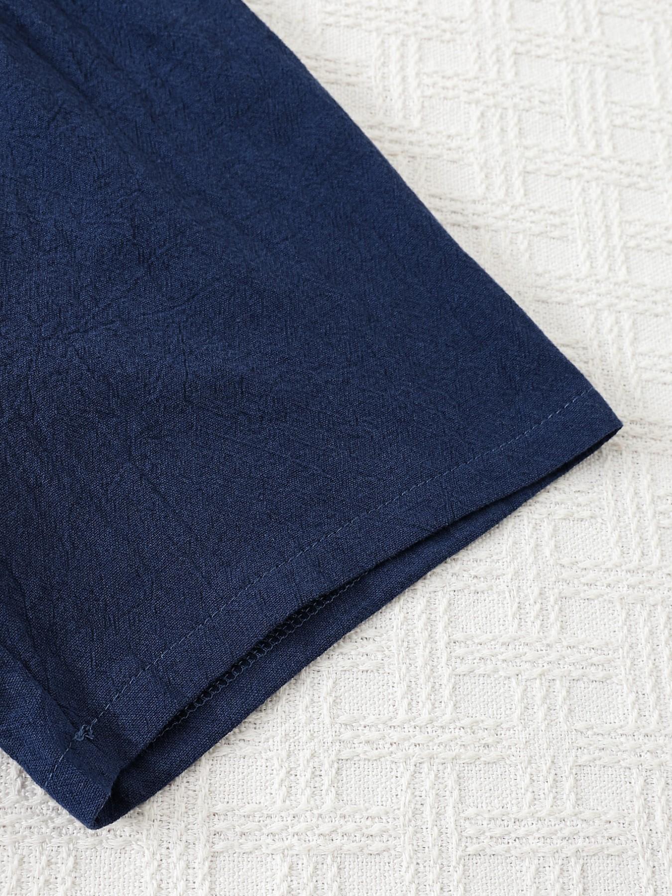 Boys Summer Fashion Set, Three-Color Striped Button-Up Shirt & Lightweight Breathable Shorts, Casual Daily Outdoor