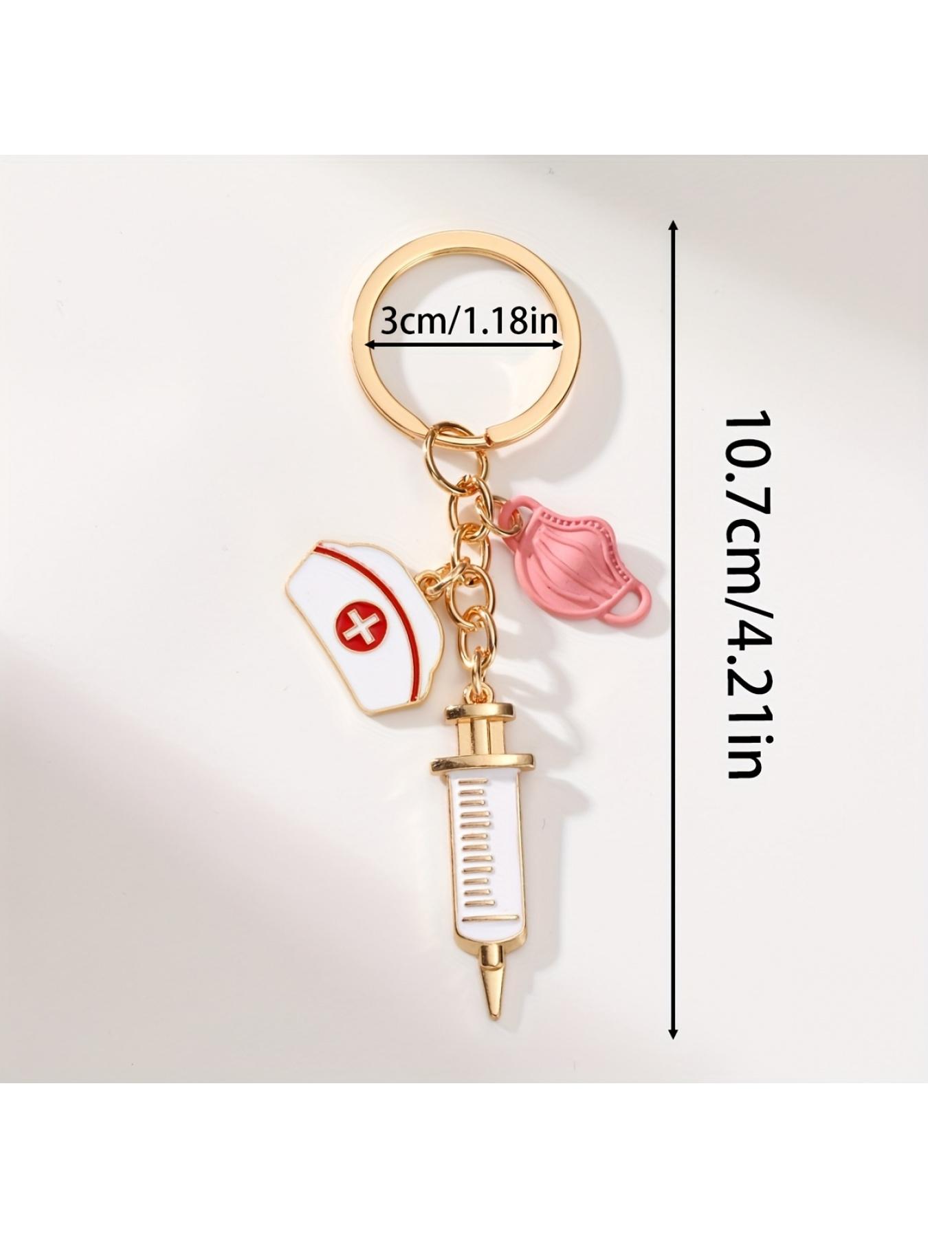 1pc Alloy Oil Drop Nurse Cap Keychain, Doctor Medical Staff Keyring, a Gift for Doctors