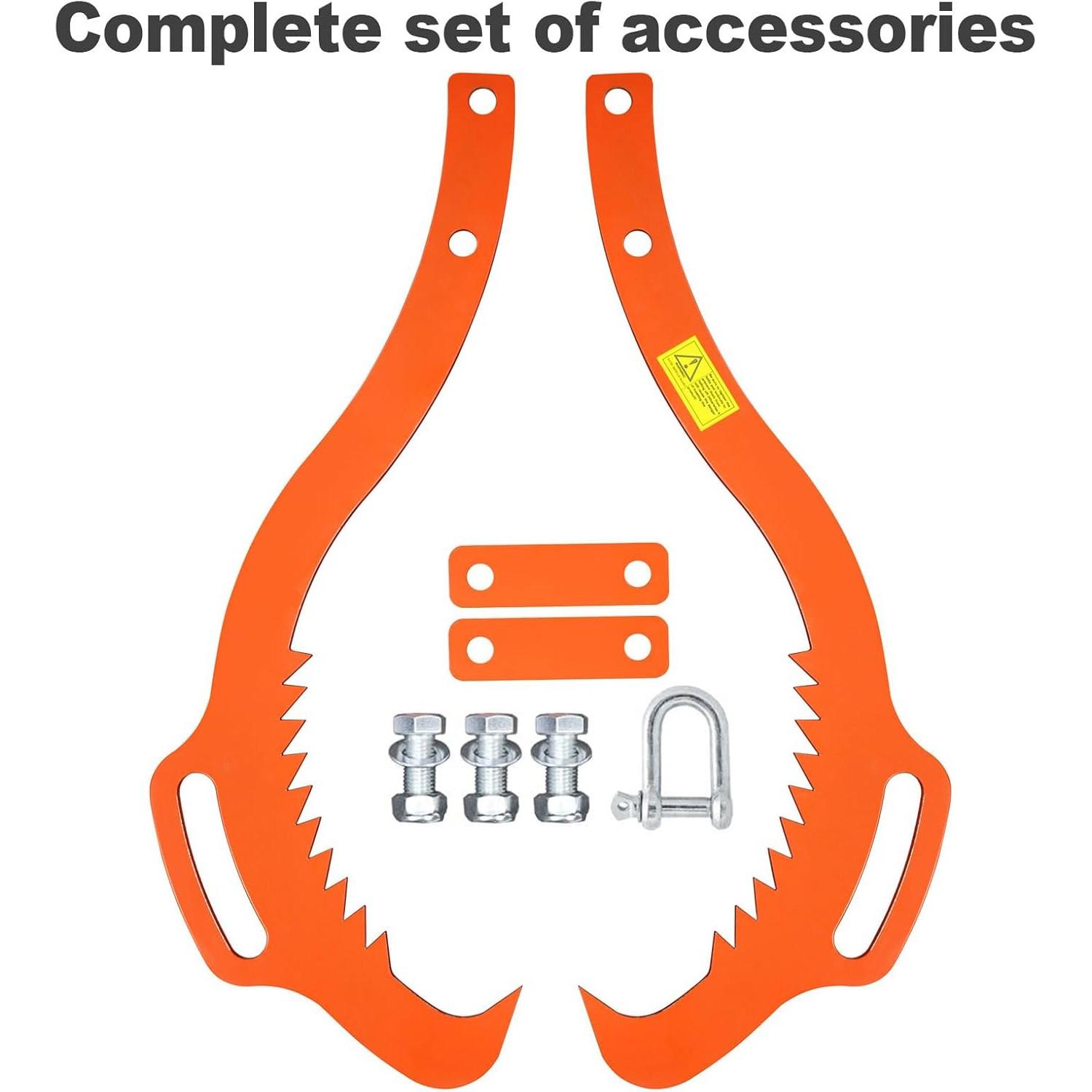 Teeth Claw Hook, Log Lifting Clamp, Log Lifting Clamp, Grab Bucket Wood Claws, for Moving, Dragging, and Transport Tools