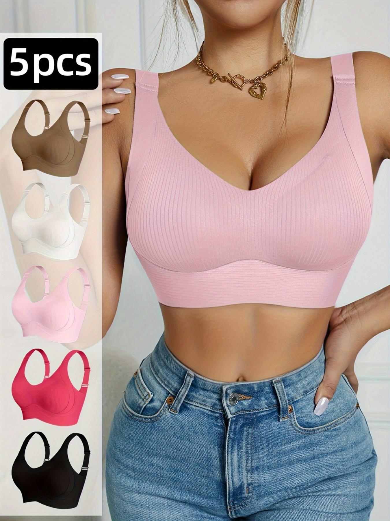 Women's Seamless Wireless Bra, Full Coverage Push-Up Design, No Steel Ring, Smooth Soft Breathable Fabric, All-Year Comfort