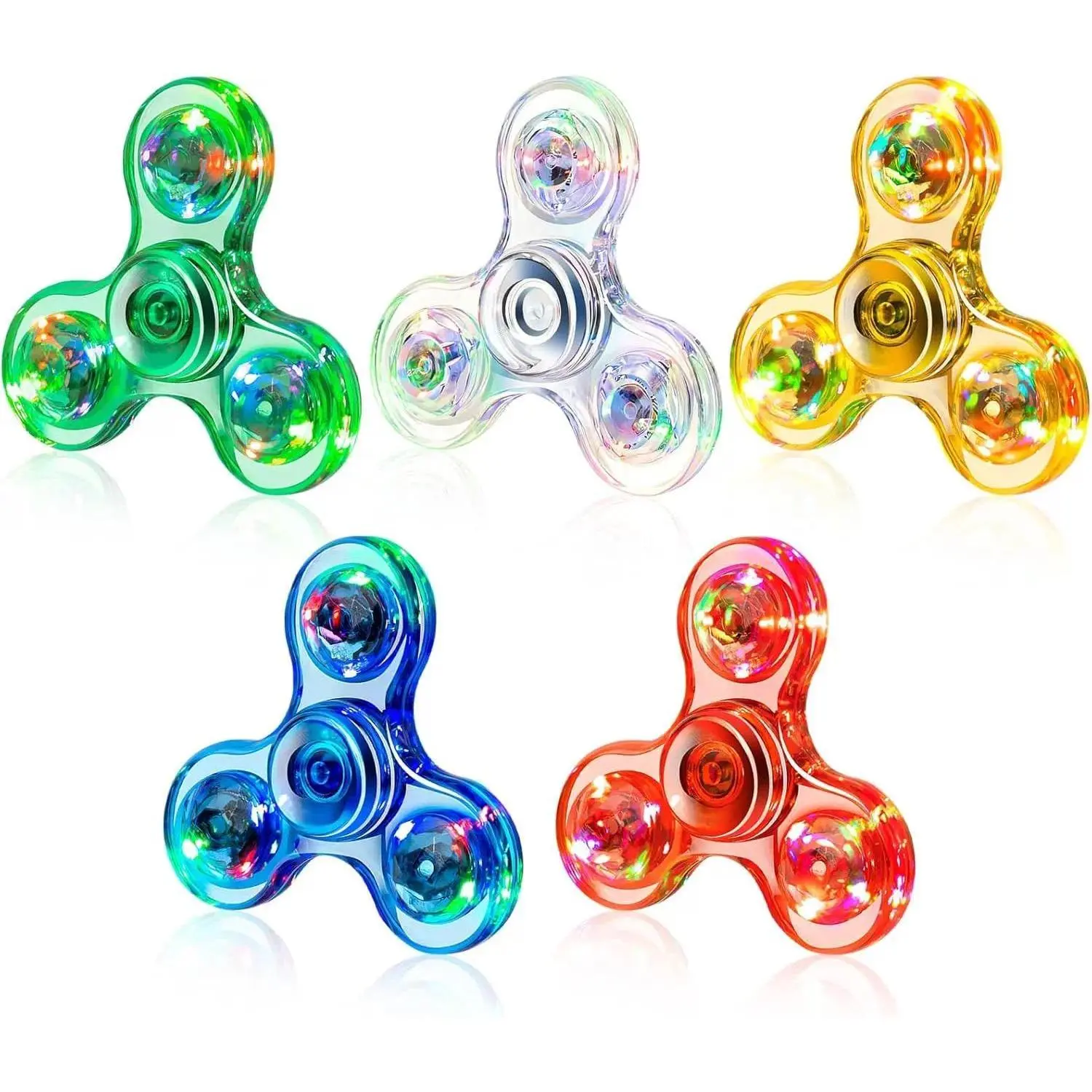 Unisex Light-Up LED Fidget Spinner, Glow-in-Dark Finger Toy with Safe Materials, Stress Relief Sensory Toy for Ages 12+, Multiple Interests, Party Favors