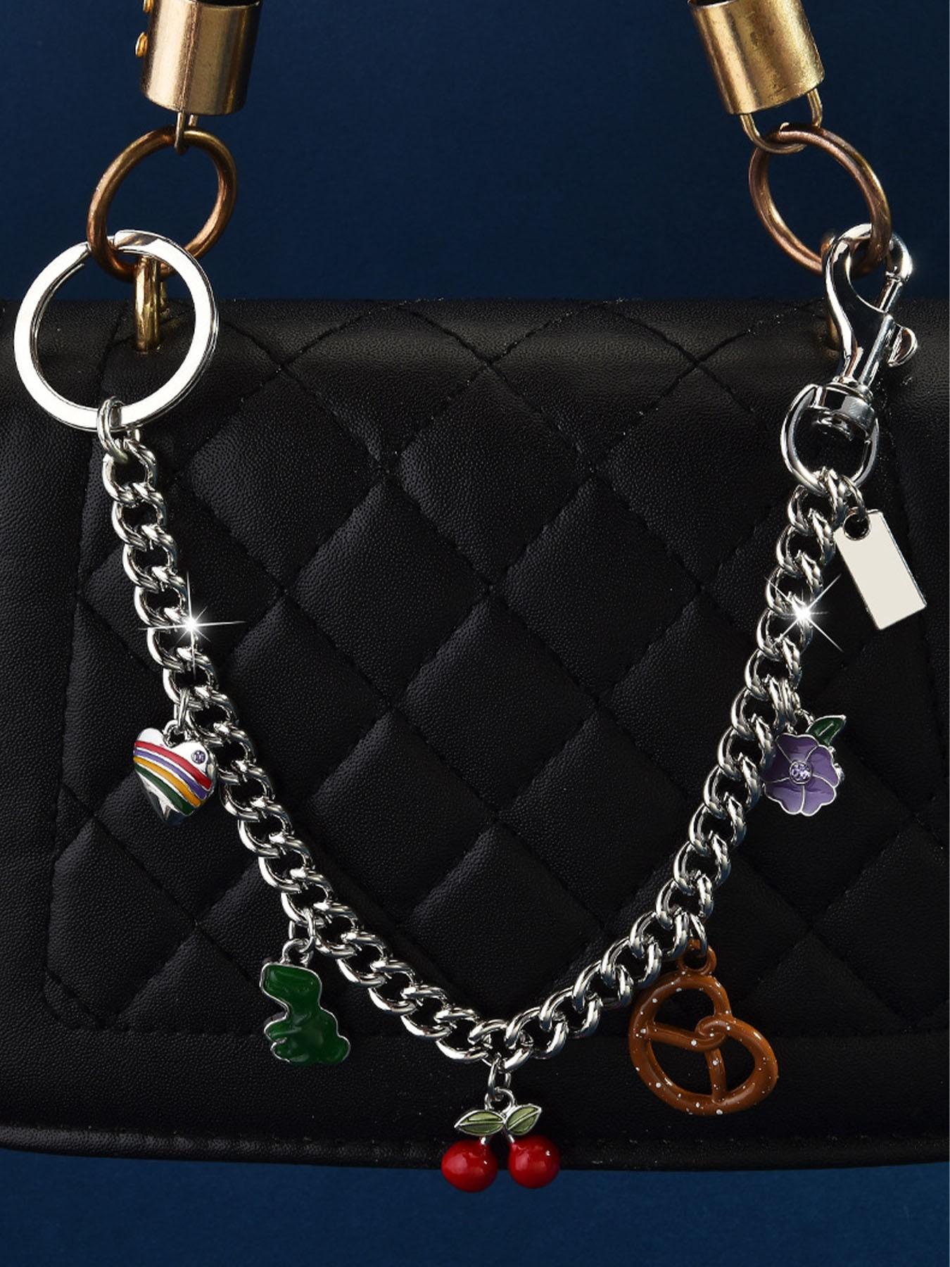 Cherry Strawberry Bag Charm Chain, Women's Handbag Accessory, Carrot Dinosaur Crossbody Bag Keychain, Purse Hanging Decoration, Stylish Playful Charm, Bag Pendant