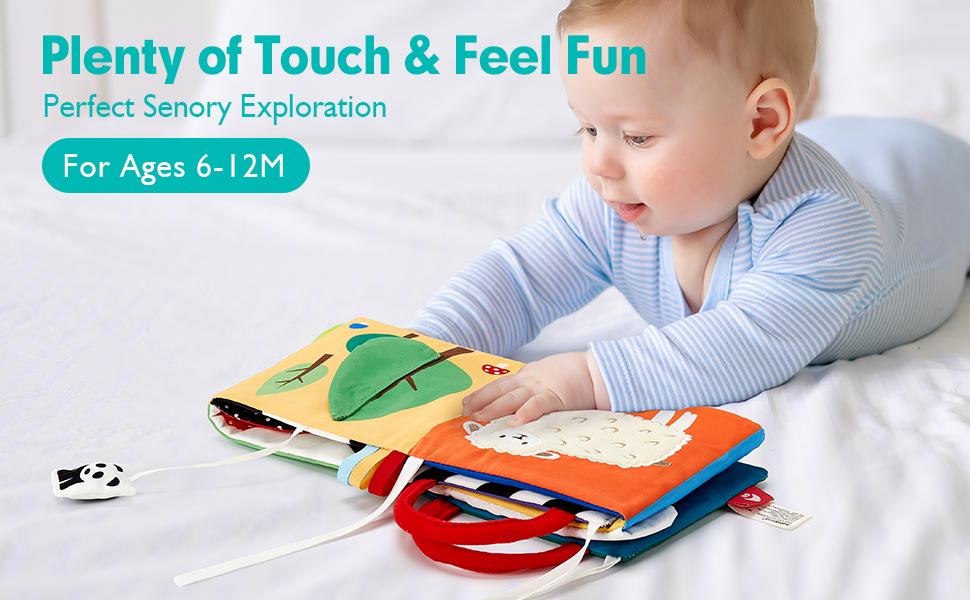 hahaland - High Contrast Newborn Toys - Baby Tummy Time Toys 0-6 Months with Crinkle, Squeaky Sounds, Touch Feel, Visual Stimulation - Easter Baby Shower Gifts Sensory Activity  Learning