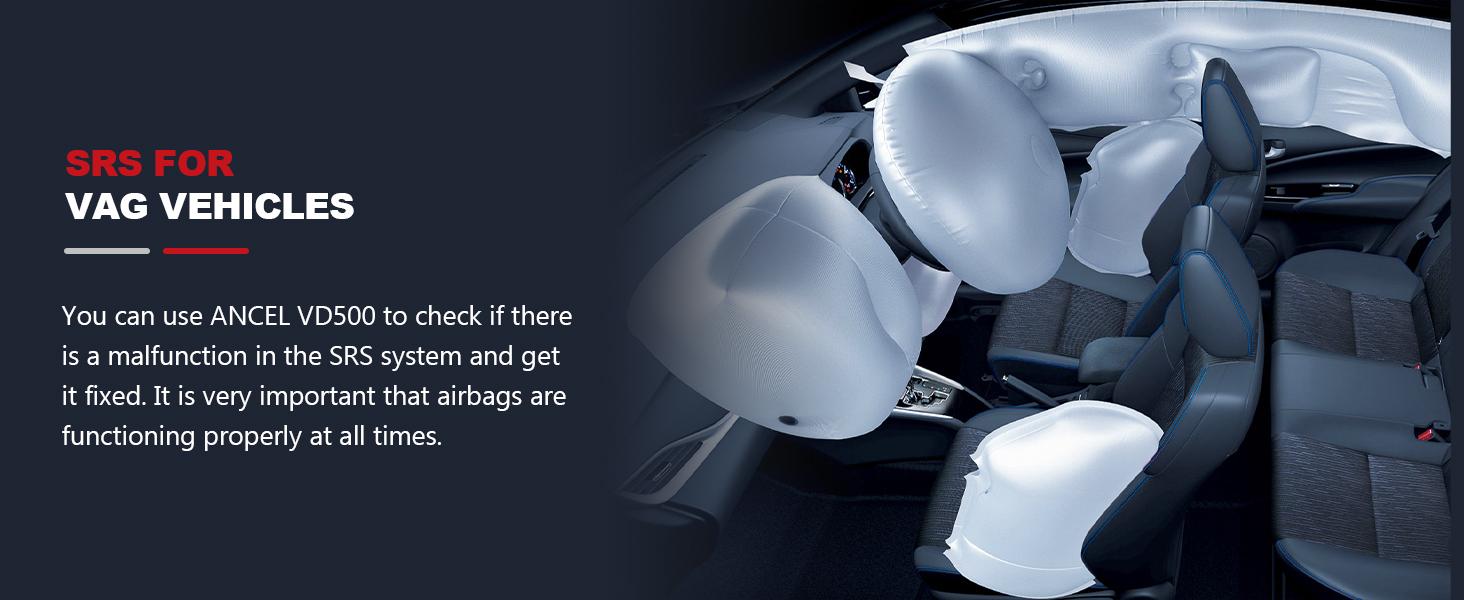 ANCEL VD500 OBD II DiagnosticScanner for Volkswagen VW AudiSkoda Seat Diagnosis Check EngineLight EPB ABS SRS Code Reader OilThrottle Position Adaption Brake PadReset Tool