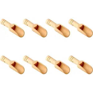 8pcs Mini Wooden Spoons，Mini Bamboo Spoons for Bath Salts, tea scoop, Washing Powder spoon，wooden candy spoon