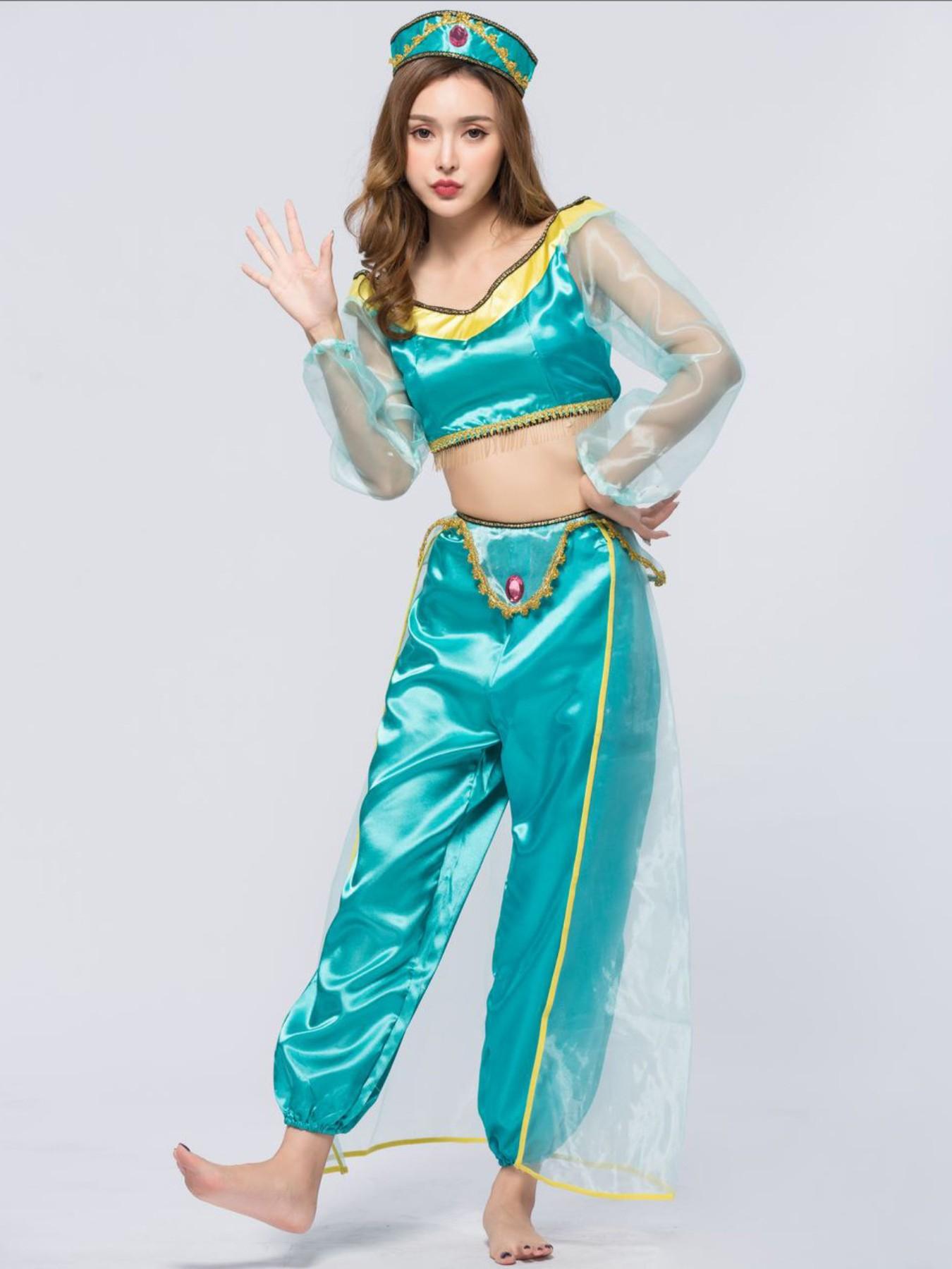 Aladdin Jasmine Princess Dress European and American Adult Cosplay Aladdin Role Play Stage Costume