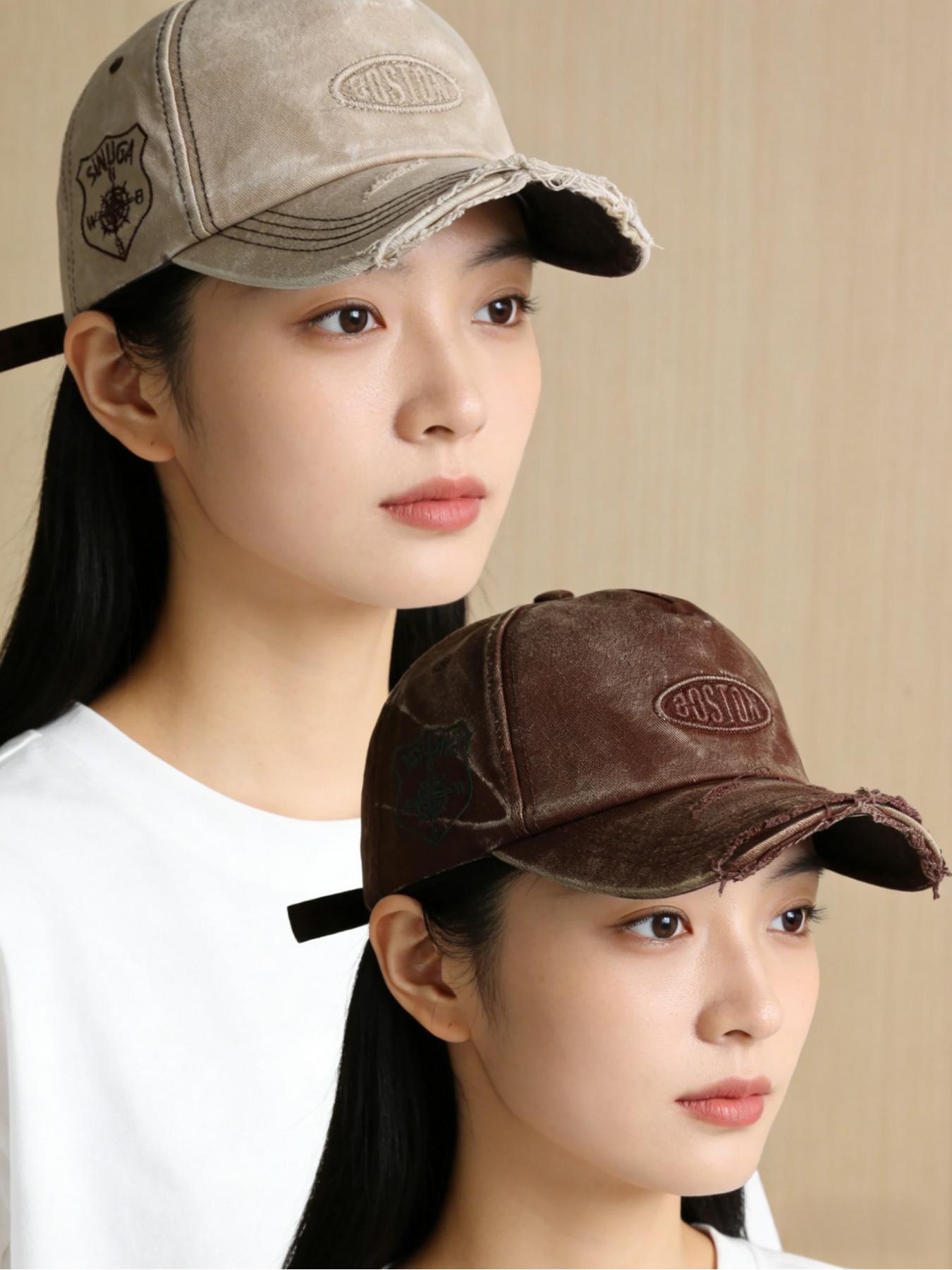 Vintage Baseball Cap, Retro American Style Perforated Frosted Duckbill Cap, Versatile Sun Protection