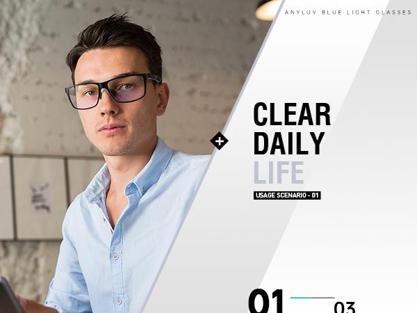 Blue Light Blocking Glasses For Men Work And Study Gaming  Al-Mg Metal Anti Eyestrain UV400 HD Lenses