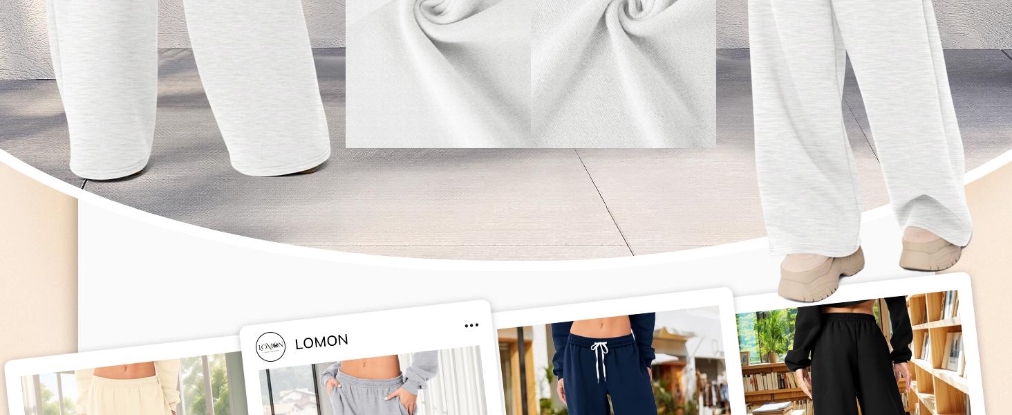 Wide Leg Sweatpants Women Low Rise Fleece Sweat Pants Fall Clothes 2025 Teen Girl Baggy Jogger Sweatpant with Pockets