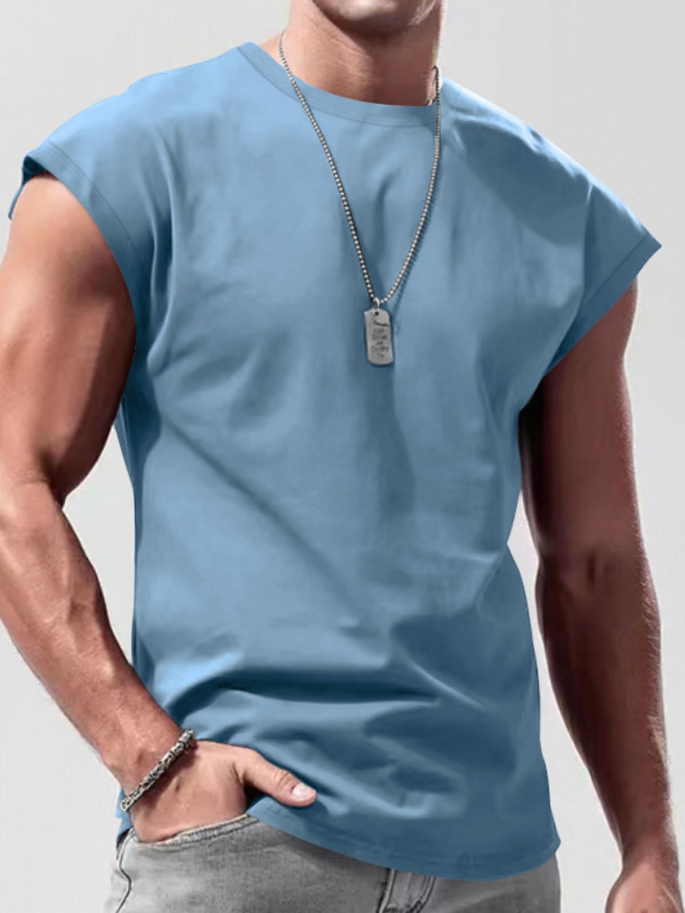 Men's Sleeveless Tank Top, Casual Plain Summer Sports Vest, Loose-Fitting Comfortable Upper Garment, Ideal for Daily Wear
