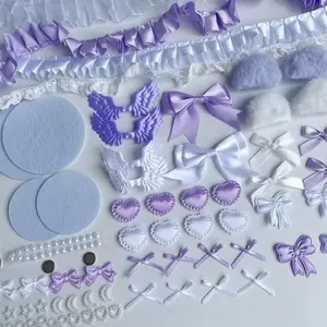 Bar chirp color material pack set collection girly pink bow lace accessories pain bag support accessories