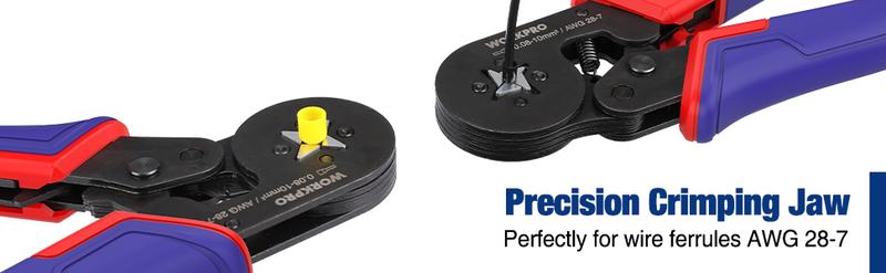 #JumpstartSale WORKPRO Ferrule Crimping Tool Kit, AWG 28-7 Self-adjustable Ratchet Wire Crimping Tool, Crimper Plier Set with 800 COUNTS Wire Terminals Crimping Connectors Wire End Ferrules