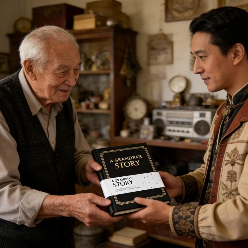 Grandpa's Life Story Diary Hardcover Edition, Meaningful Memorial Gift, 250 Guiding Questions, Perfect for Father's Day, Grandparents' Day, Birthday, Christmas