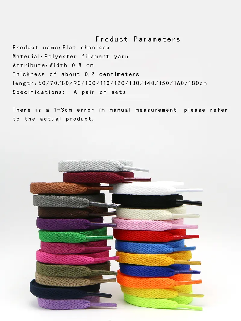 Flat Shoelaces, Ladder Laces, Round Toe Laces for Casual Shoes, Sports Shoes, Skateboard Shoes, Basketball Shoes, Canvas Shoes, Hiking Shoes, Leather Shoes, Sneaker, Laces for Sneakers