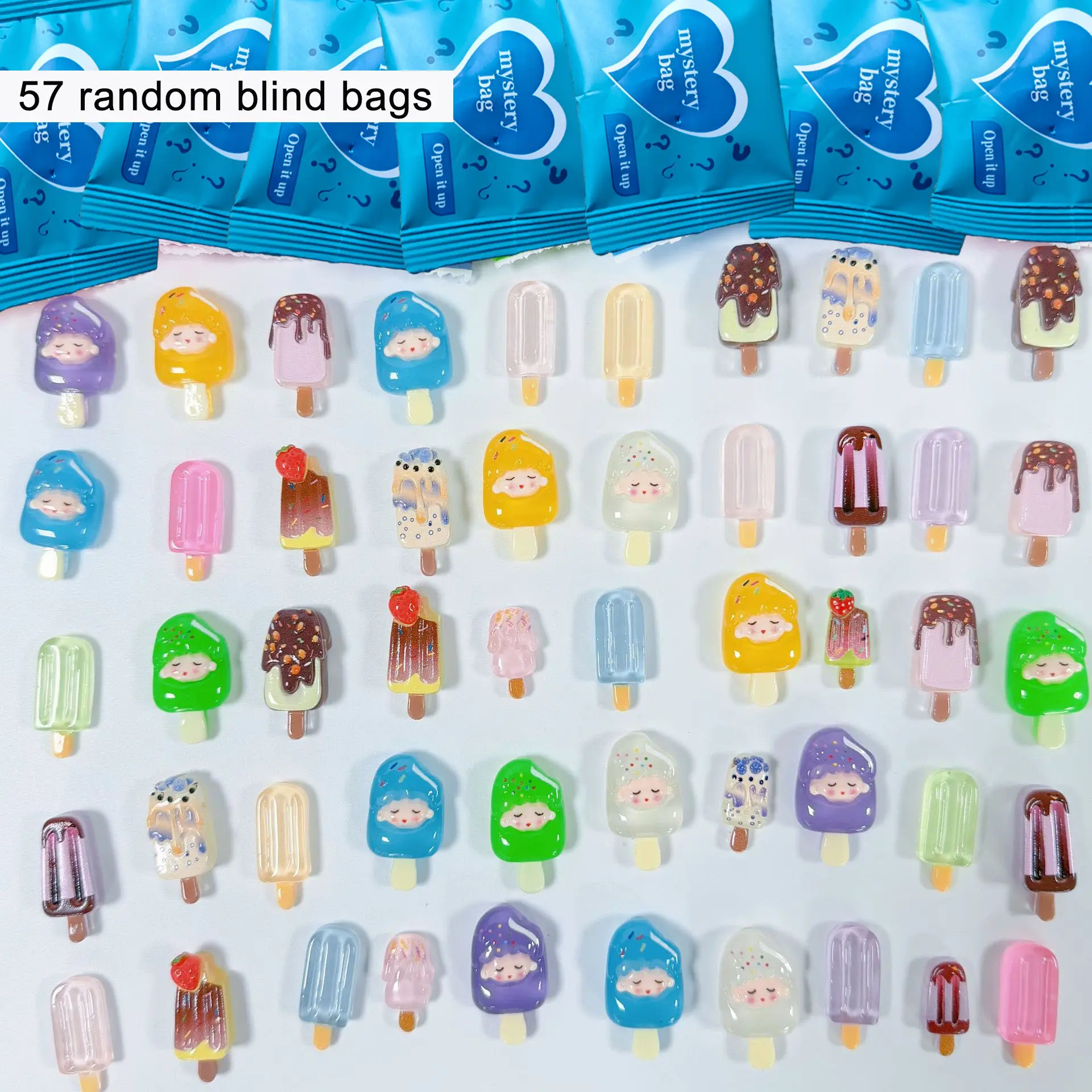 20pcs Ice Cream Accessories Summer Holiday Limited Edition Random Packaging Realistic Food Play DIY Creative Night Glow Resin Figurines Playful Figurines Glow In The Dark Figurine Set Resin Figure