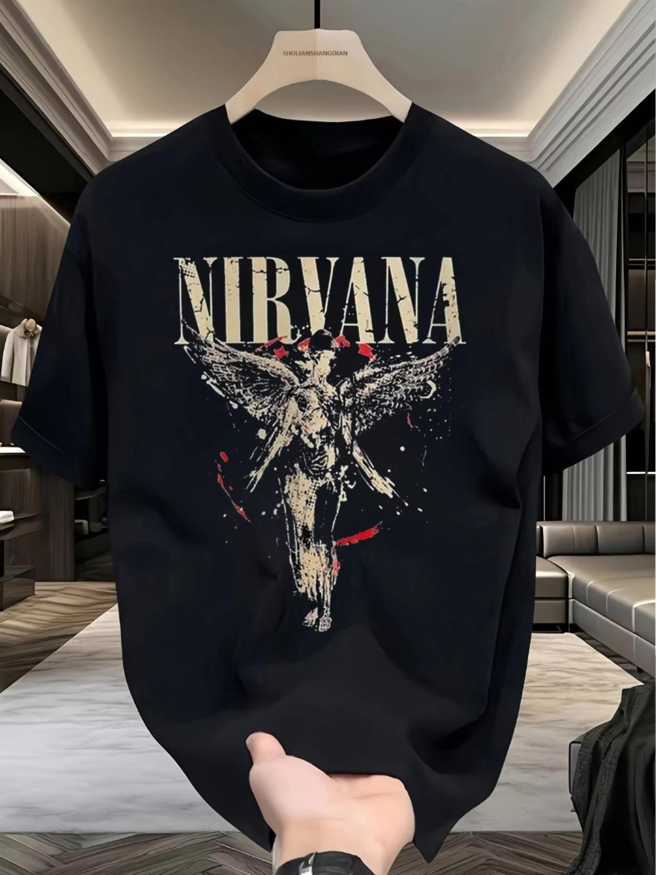 Angel, Nirvana Rebirth, Pattern Front Print, Men's Short Sleeved T-shirt