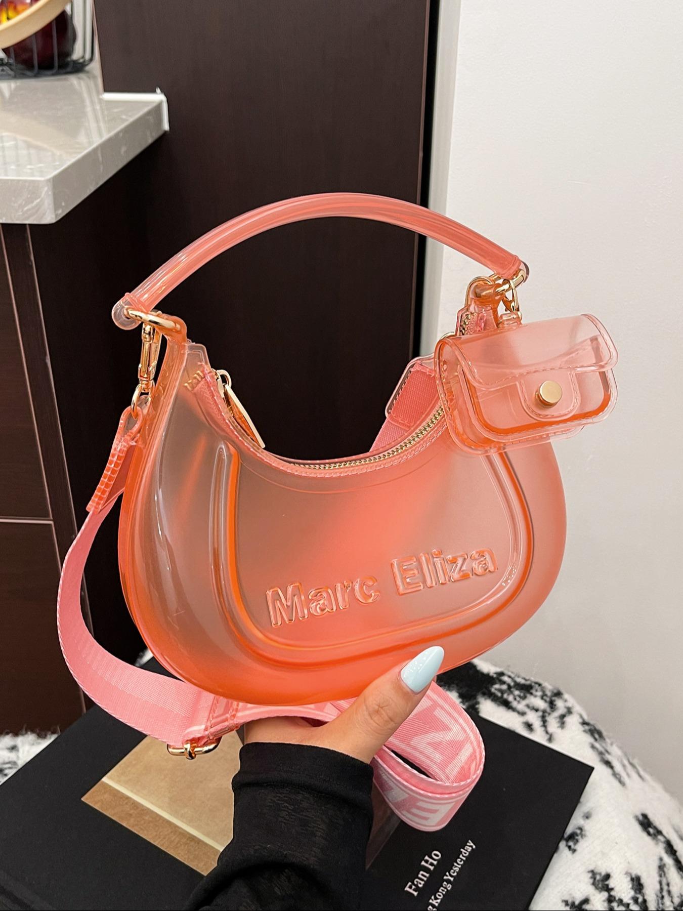 2026 New European and American Style Korean Version Unique Design High-End Crossbody Bag, Small Handbag, Transparent Shell Bag, Jelly Bag