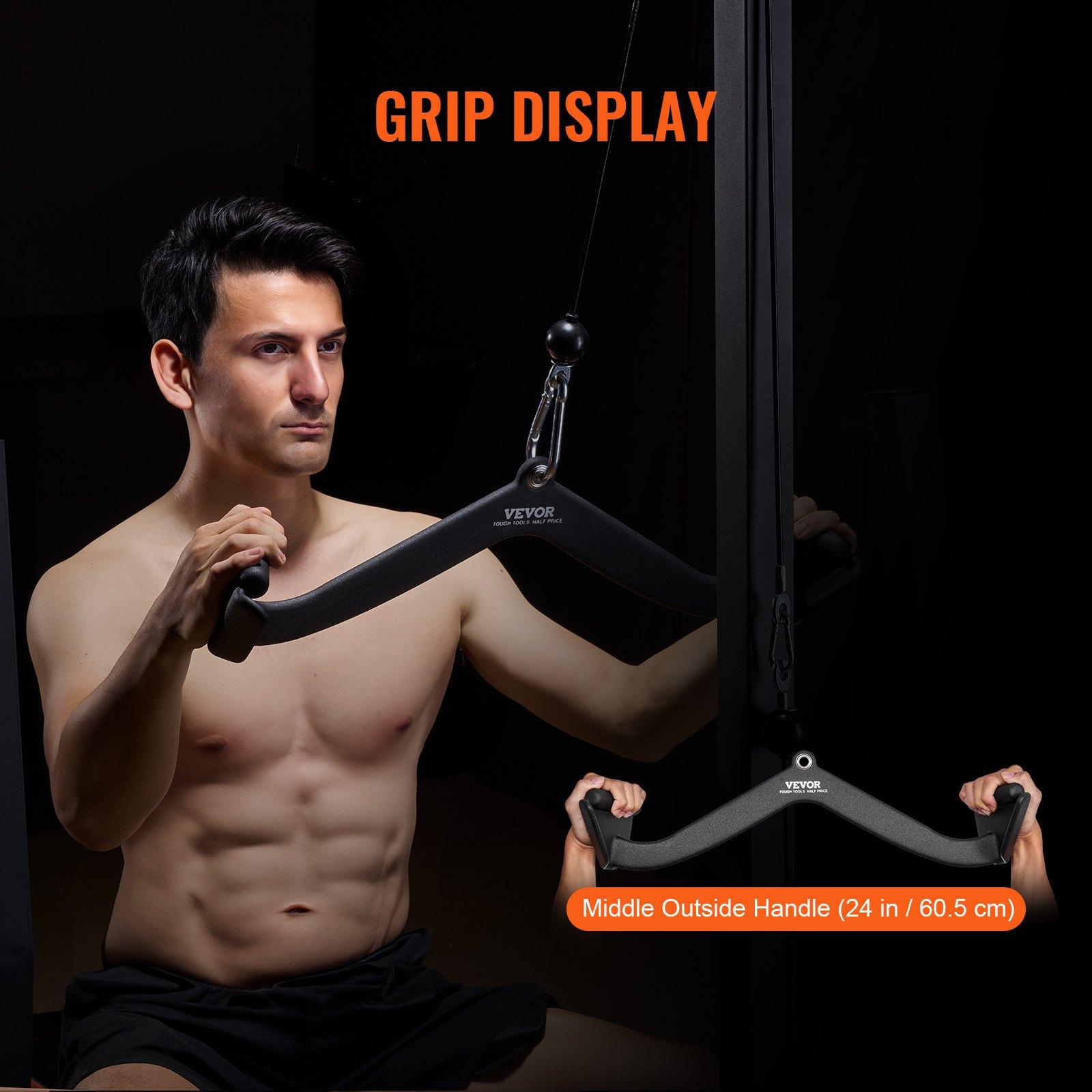 【FathersDayGift】VEVOR LAT Pulldown Attachment, Cable Machine Rowing V-bar Attachment, Tricep Pull Down Bar, Back Strength Training Rubber Coated Handle Grip, Bicep Curl Tricep Lat Pulldown Bar for Home Gym Fitness 【FathersDayGift】VEVOR LAT Pulldown Attachment, Cable Machine Rowing V-bar Attachment, Tricep Pull Down Bar, Back Strength Training Rubber Coated Handle Grip, Bicep Curl Tricep Lat Pulldown Bar for Home Gym Fitness