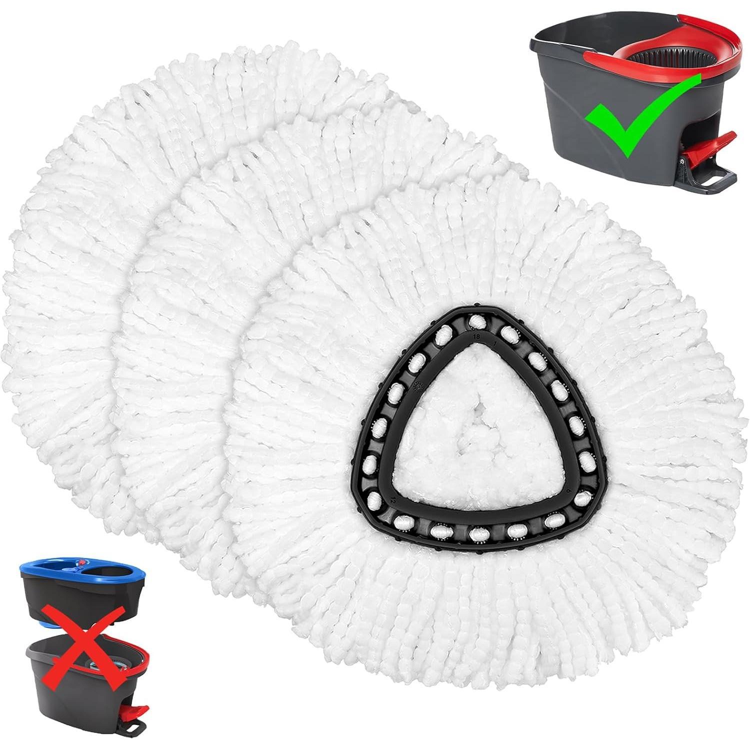 Triangular Mop Head, Fine Fiber Rotating Mop Replacement Head, Household Cleaning Tool for Home Kitchen Bathroom