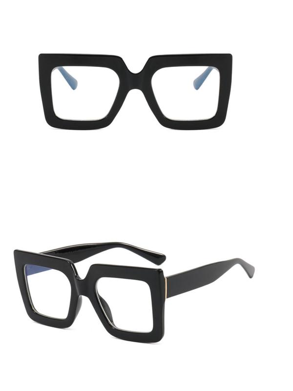 ShineThru Unisex Full-Rim Retro Square Wide Blue Light Glasses (1-Pair) - High-Quality PC Frame, Lightweight Comfortable, UV Protection, Suitable for Daily Wear & Outdoor Activities, Blue Lights Glasses