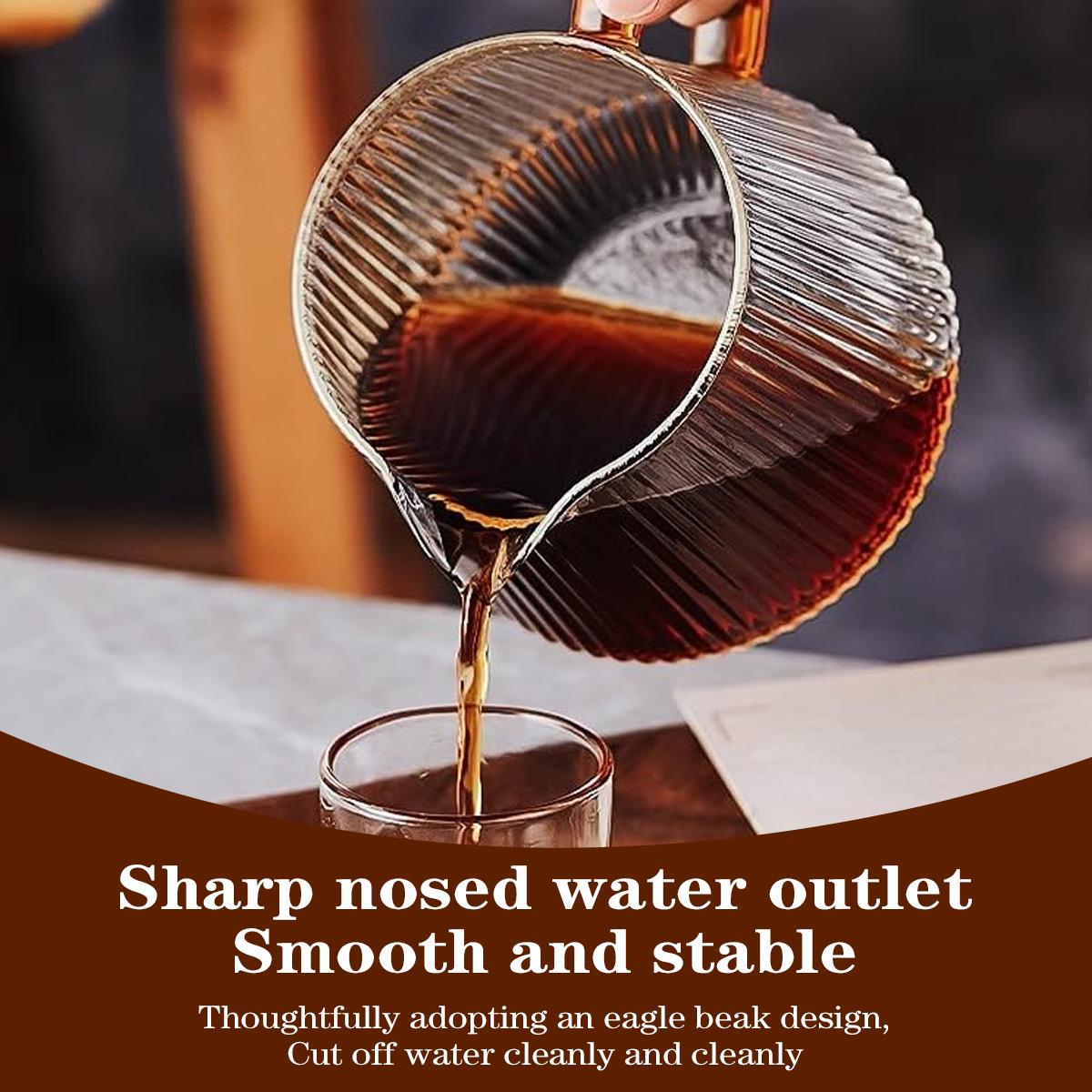 Pour over Coffee Maker, 23.6oz/700ML Glass Carafe, Glass Dripper/filter, Drip Coffee Maker Set, 1-6 Cups, Home or Office Use