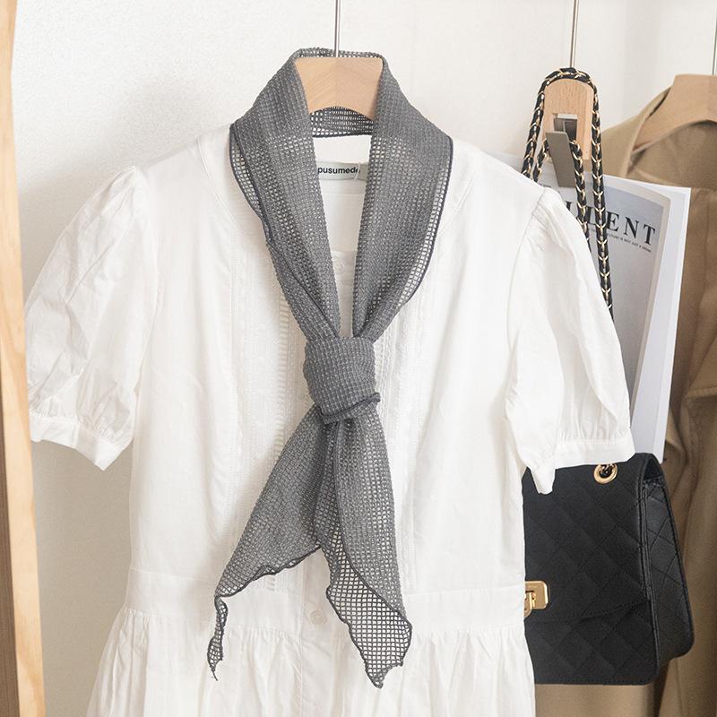 Retro hollow-out long scarf headband versatile decorative ribbon French-style multi-functional headband belt