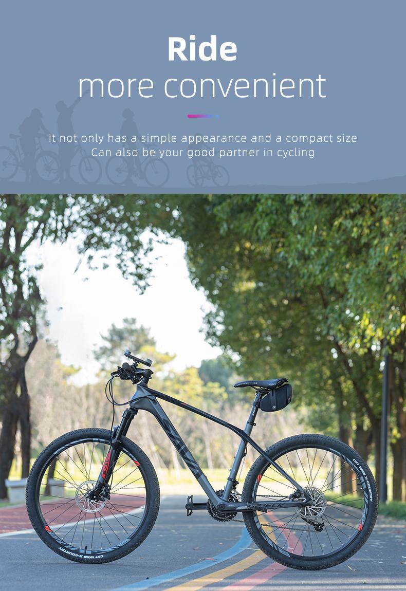 ROCKBROS Bike Saddle Bag, Bike Bag Under Seat, Strap-on Cycling Wedge Pack, Bike Seat Storage Bag for Mountain Road Bikes, 0.75L