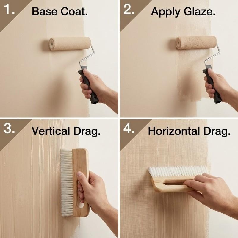 Multi-Row Texture Paint Brushes Vertical Line Pattern Brush Kit Professional High-Quality Art Painting Tool Set