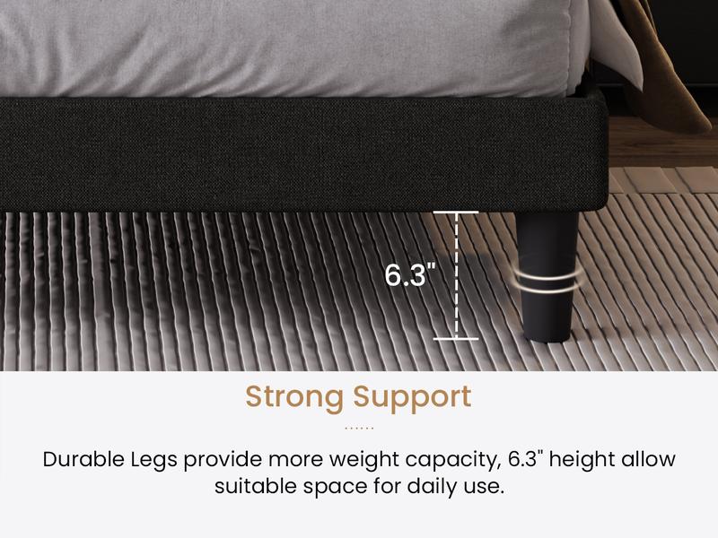 SHA CERLIN Platform Bed Frame with Upholstered Headboard, Wingback & Button Tufted Design,【Frame Only No Mattress】Full Queen King Size, No Box Spring Needed#ChristmasGifts#TikTokShopBlackFriday