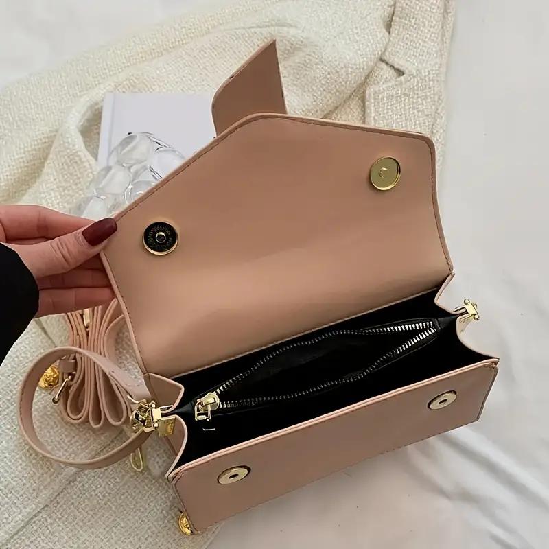 【Local Delivery】Maxoner Retro Letter Buckle Graphic Crossbody Bag, Women's Flap Shoulder Bag, Trendy Square Handbag & Purse Luxury Designer Outdoorfun SpringStatements