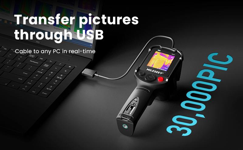 Mileseey TR10 Thermal Imaging Camera, Super Resolution 240 x 240, 25 Hz Refresh Rate, Temperature Range -4°F to 1022°F, 2.8-inch LCD Display,Handheld Infrared Imager, 10-Hour Battery Life for Inductrial,temp gun