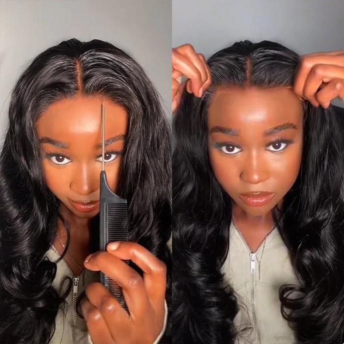 Bling Hair 5x5 Lace Closure Wigs Glueless Wig Human Hair Ready To Wear Bleach Knot 6x4 Body Wave Pre plucked Ready To Go Wigs Pre Cut Lace 180 Density #dealsforyoudays