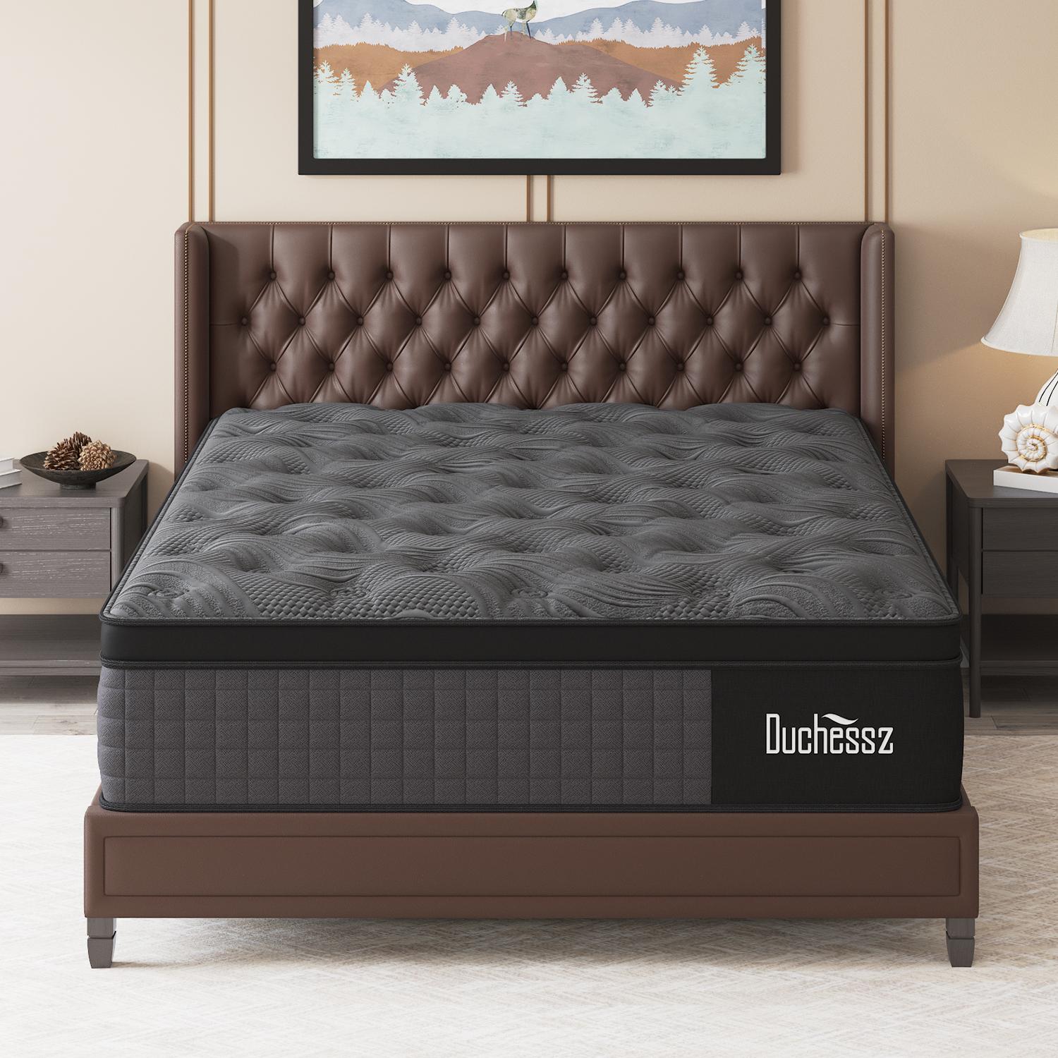 10"12"14" Twin Full Queen King Size Mattress in a Box Hybrid Spring  with Gel Memory Foam and Individually Pocket Innerspring Euro Top Mattresses Medium Firm for Motion Isolation, Edge Support, 100 Night Trial
