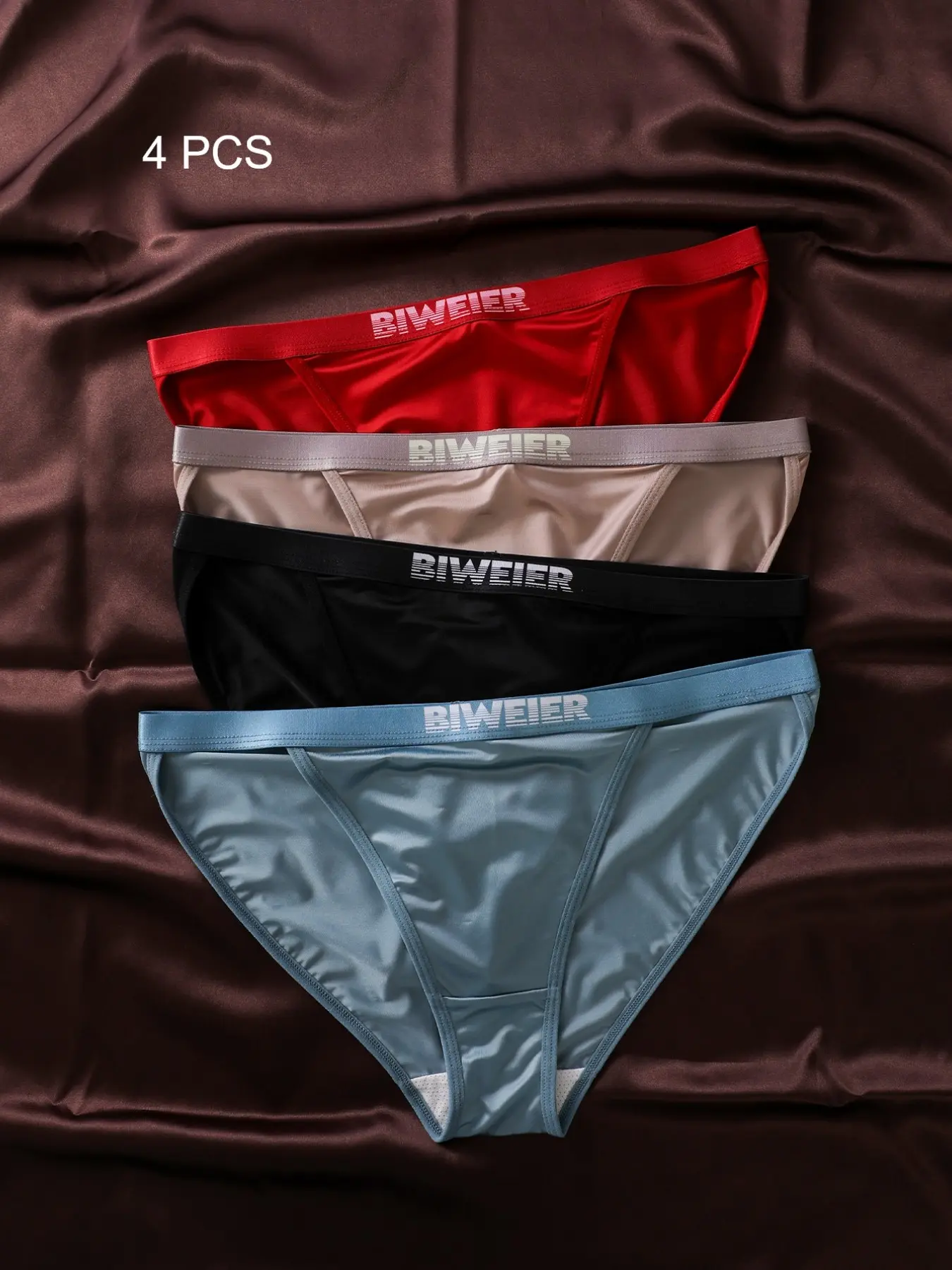 Biweier Women's Satin High Split Triangle Panties, Comfortable Seamless, Breathable Thin, Fashion Sexy Underwear, Ideal Gift for Women