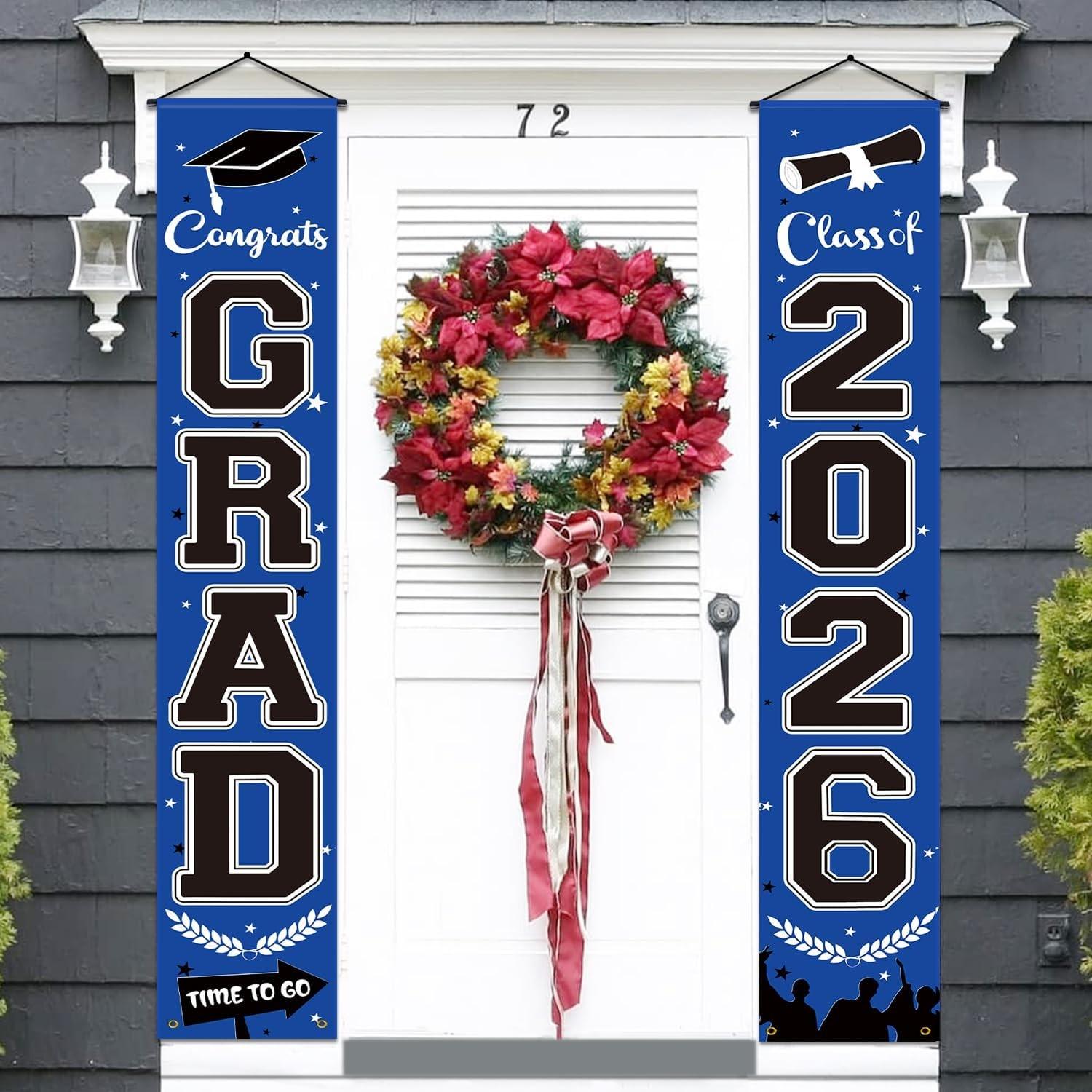 2026 Graduation Banner, 71x12 Inches, Blue, Perfect for Graduation Decorations, Congratulations Banner for Special Occasions